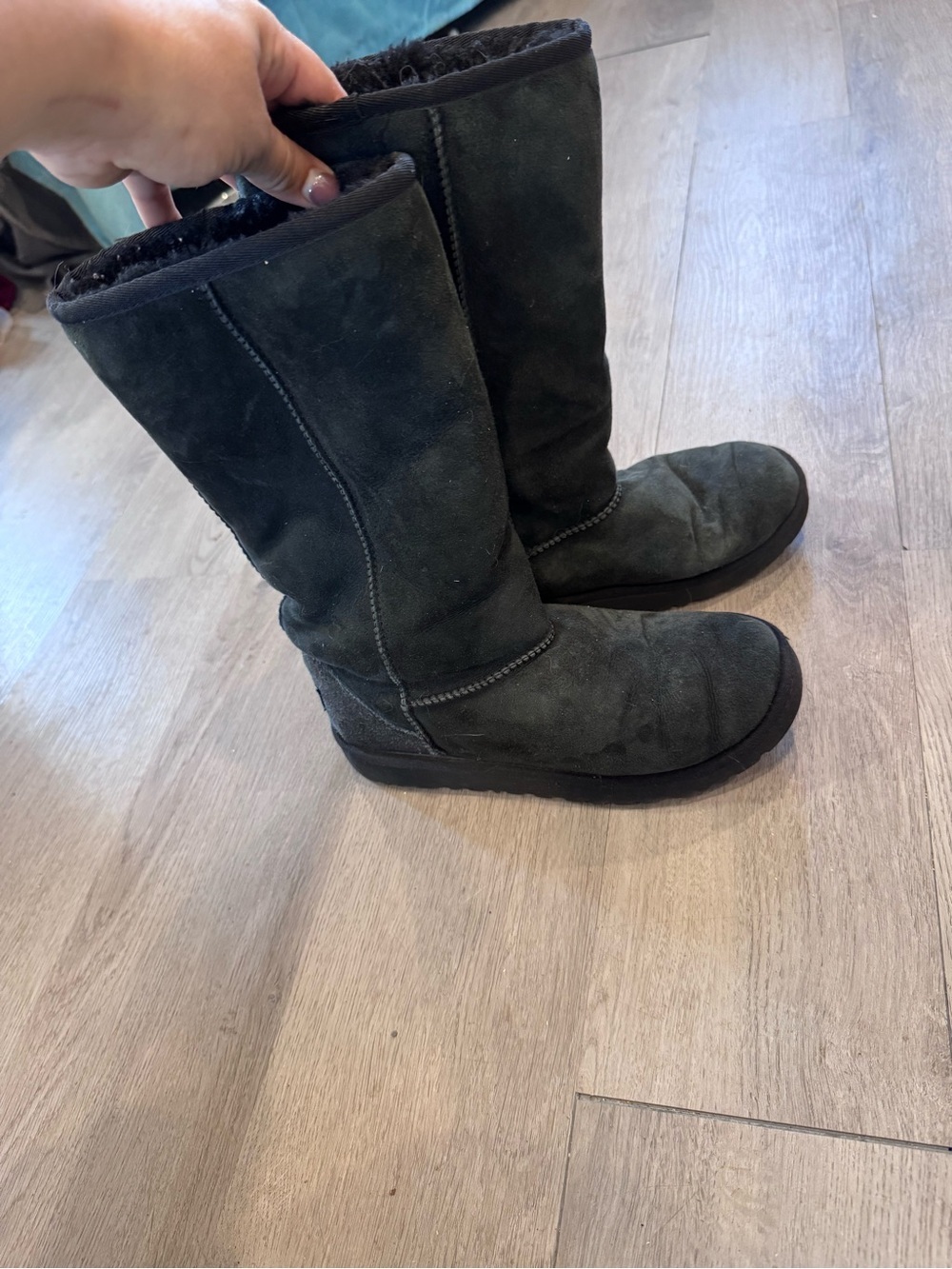UGG Australia Classic II Tall Shearling Suede BOOTS for Women Size US 5 Black